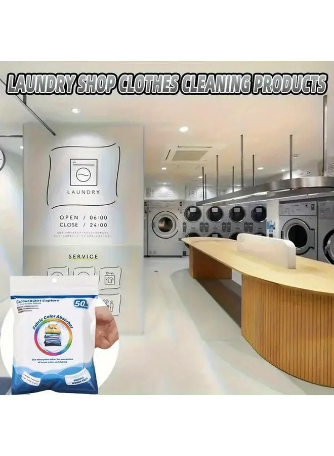 50pcs Laundry Color Catcher Sheets 14cm X 11cm Dye Capture Technology No Electricity Needed - Image 3
